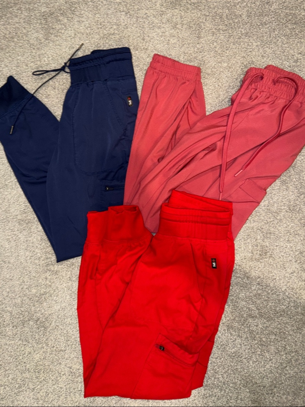 XSP Grey's Anatomy scrubs Joggers in Navy, Coral, and Red